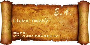 Elekes Amadé névjegykártya