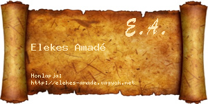 Elekes Amadé névjegykártya